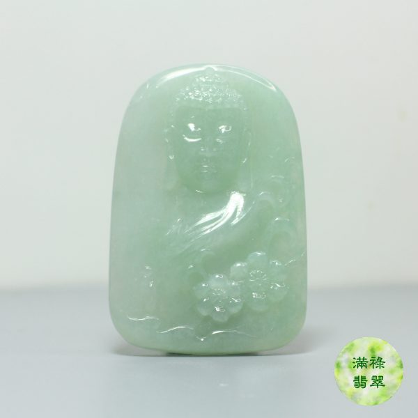天然翡翠A貨玉器佛祖釋迦牟尼玉吊墜 - Image 5