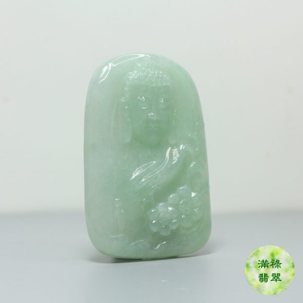 天然翡翠A貨玉器佛祖釋迦牟尼玉吊墜 - Image 6