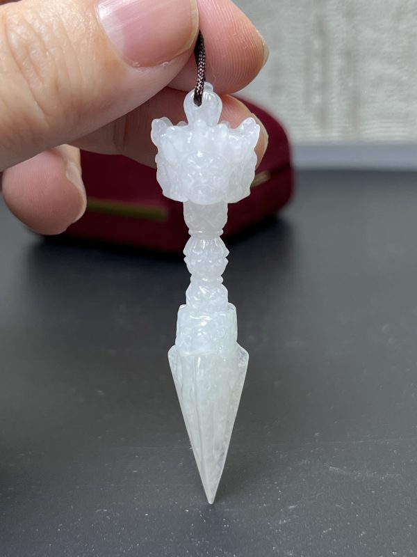 翡翠玉器佛教法器普巴金剛杵玉吊墜 大威護持力法器 若能隨身配帶 則如同本尊相隨無別 - Image 6