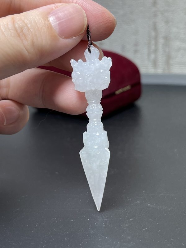 翡翠玉器佛教法器普巴金剛杵玉吊墜 大威護持力法器 若能隨身配帶 則如同本尊相隨無別 - Image 9