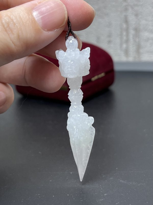 翡翠玉器佛教法器普巴金剛杵玉吊墜 大威護持力法器 若能隨身配帶 則如同本尊相隨無別 - Image 8