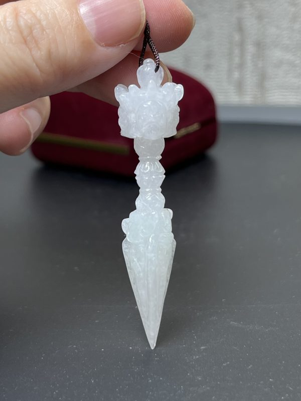 翡翠玉器佛教法器普巴金剛杵玉吊墜 大威護持力法器 若能隨身配帶 則如同本尊相隨無別 - Image 4