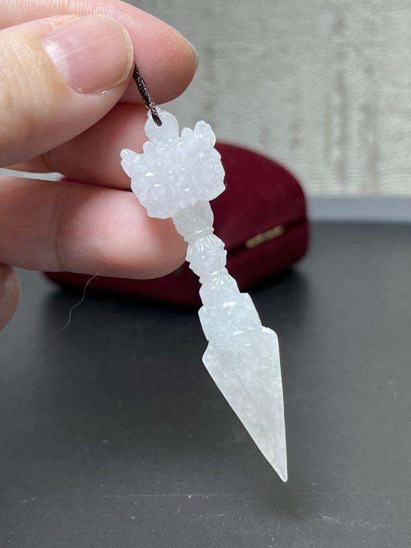 翡翠玉器佛教法器普巴金剛杵玉吊墜 大威護持力法器 若能隨身配帶 則如同本尊相隨無別 - Image 5