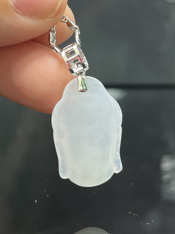18k翡翠A貨玉器大日如來佛祖釋迦牟尼翡翠吊墜 在無形中給人一種禪意深遠的空靈  祥和而平靜 - Image 6