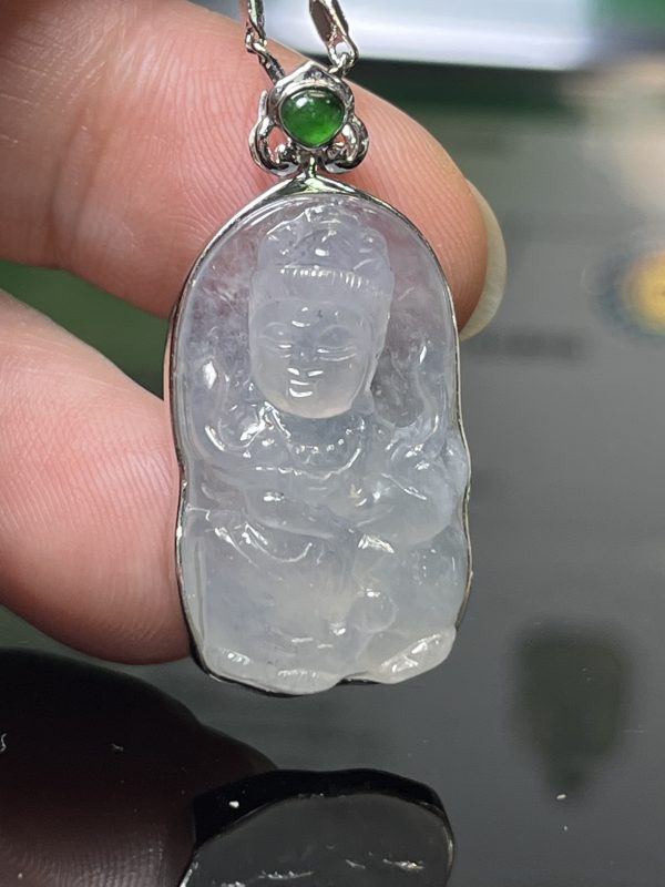 18k翡翠A貨玉器普賢菩薩翡翠吊墜 萌萌佛陀 工藝精美 普賢菩薩 是佛門中的行者 - Image 6