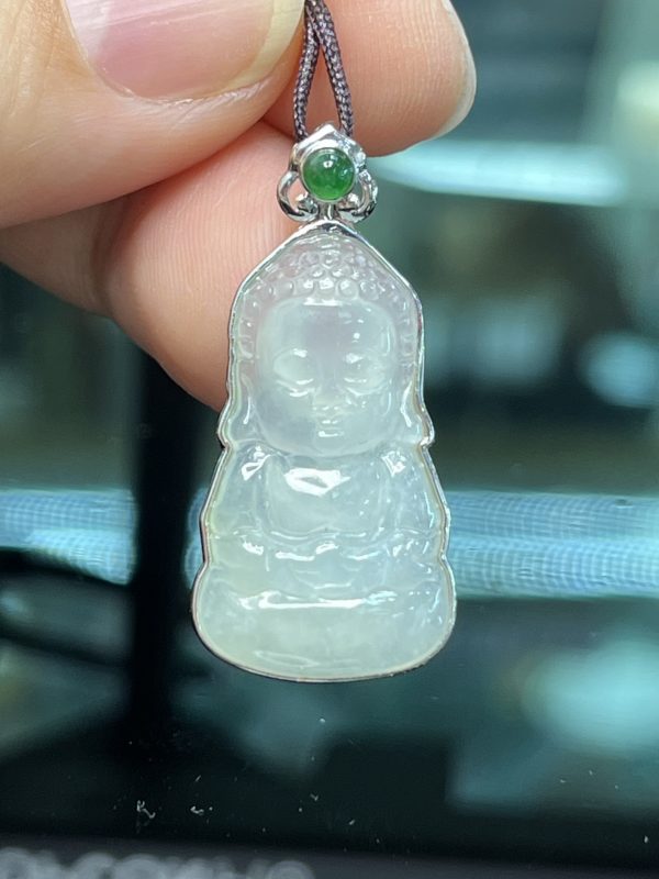 18k翡翠A貨玉器寶寶佛翡翠吊墜 萌化人心的外表 心中卻藏有大智慧 - Image 3