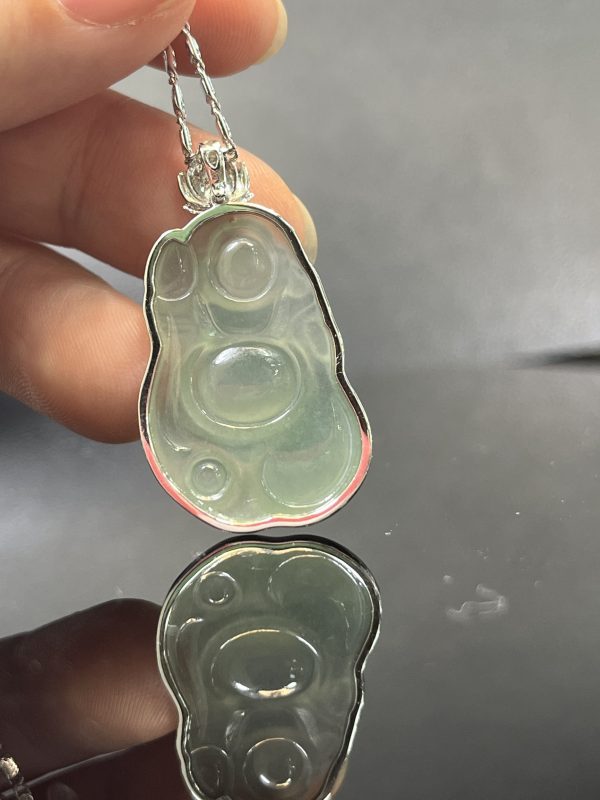 18k翡翠A貨玉器布袋佛公翡翠吊墜他樂善好施 身懷絕技 除暴安良 讓眾生離苦得樂 - Image 9