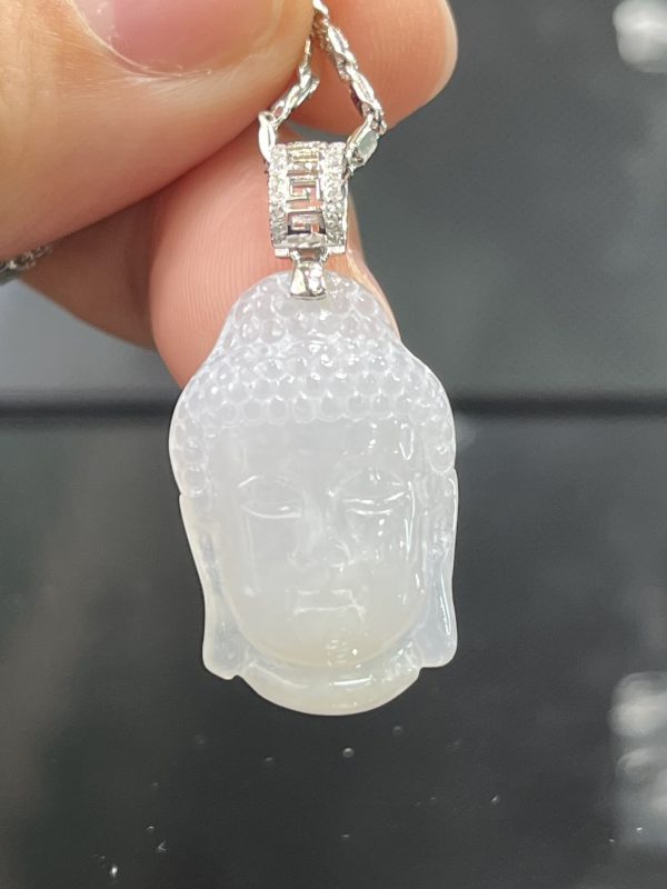 18k翡翠A貨玉器大日如來佛祖釋迦牟尼翡翠吊墜 在無形中給人一種禪意深遠的空靈  祥和而平靜 - Image 7
