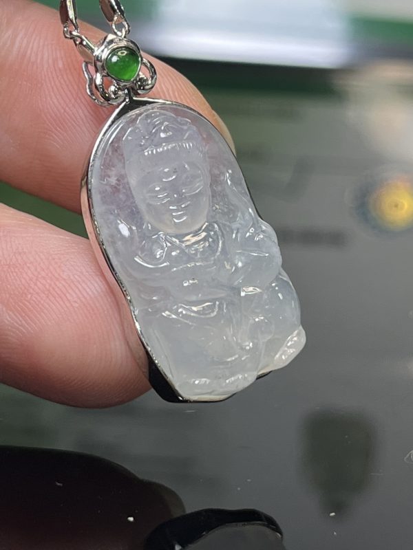 18k翡翠A貨玉器普賢菩薩翡翠吊墜 萌萌佛陀 工藝精美 普賢菩薩 是佛門中的行者 - Image 7