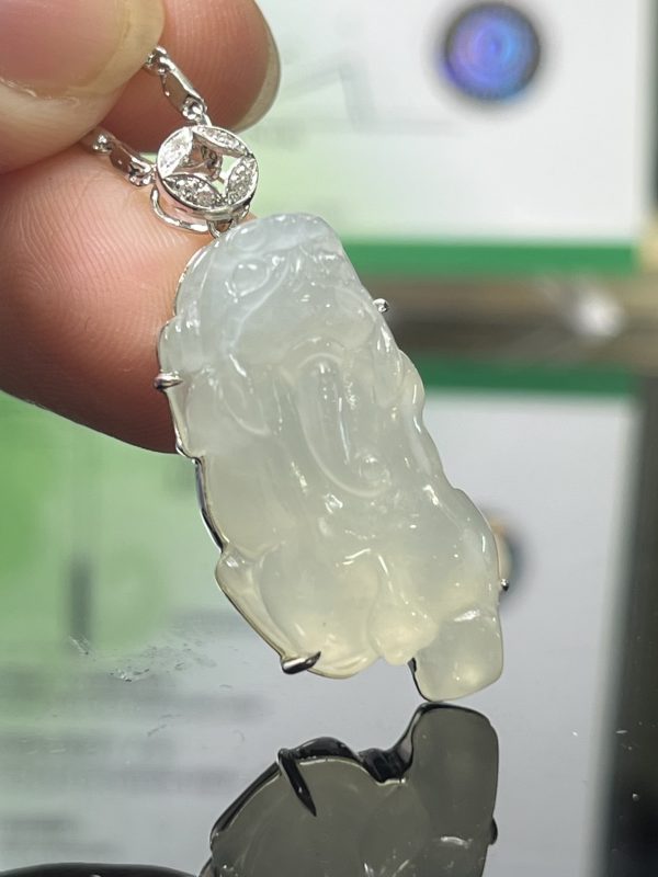 18k翡翠A貨玉器貔貅翡翠吊墜 貔貅一直被認為是招財帶來好運的吉祥瑞獸 - Image 4