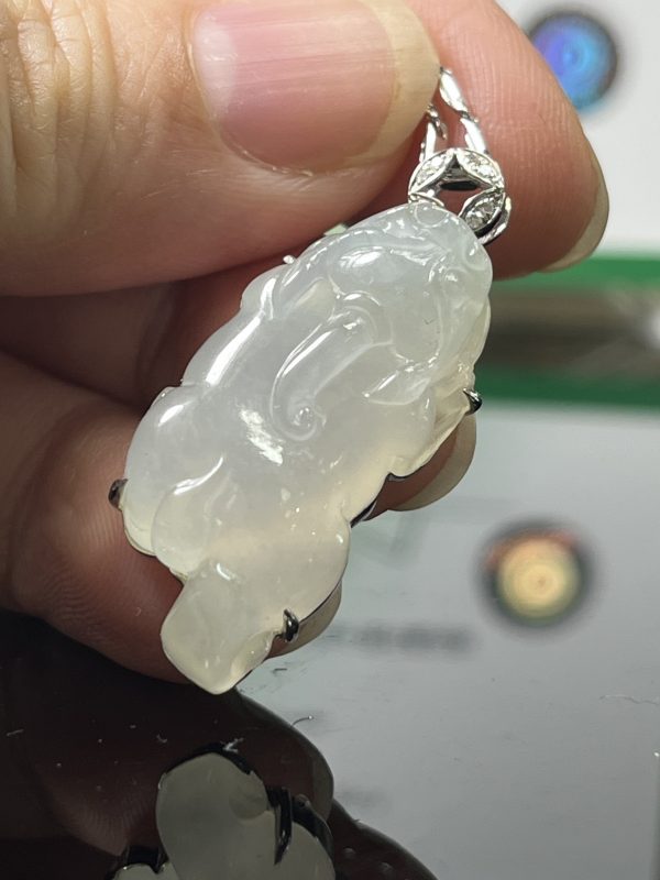 18k翡翠A貨玉器貔貅翡翠吊墜 貔貅一直被認為是招財帶來好運的吉祥瑞獸 - Image 6