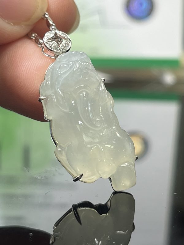 18k翡翠A貨玉器貔貅翡翠吊墜 貔貅一直被認為是招財帶來好運的吉祥瑞獸 - Image 3