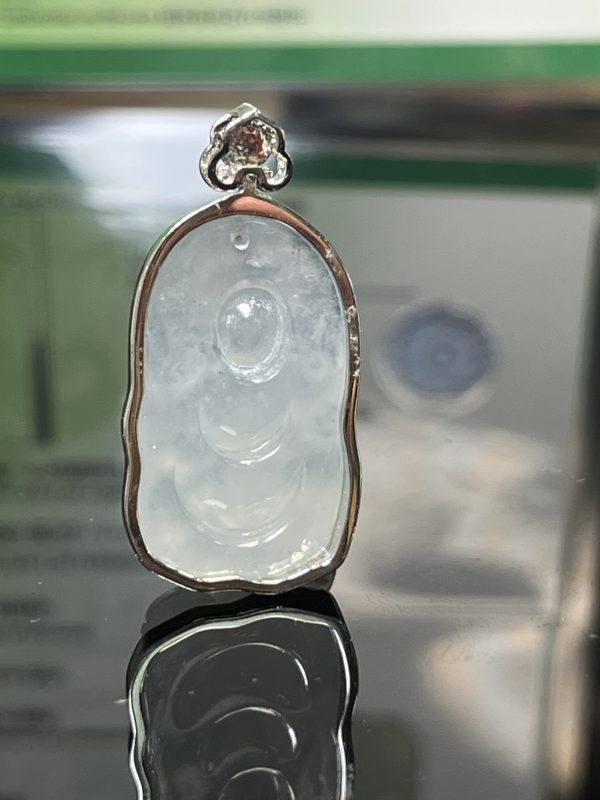 18k翡翠A貨玉器普賢菩薩翡翠吊墜 萌萌佛陀 工藝精美 普賢菩薩 是佛門中的行者 - Image 4