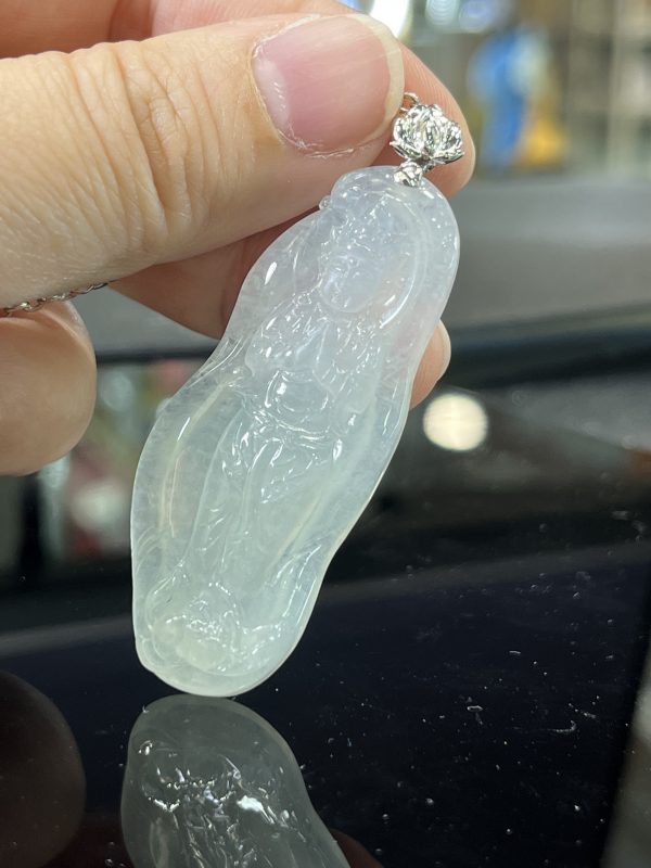 18k翡翠A貨玉器觀音菩薩翡翠吊墜低頭看見觀音那慈悲的微笑 我們片刻間的內心澄明 - Image 10