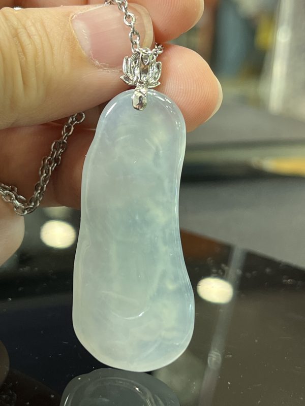 18k翡翠A貨玉器觀音菩薩翡翠吊墜 我為沙門 處於濁世 當如蓮花 不為無染 - Image 6