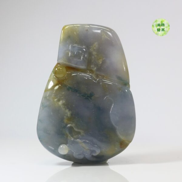 翡翠A貨玉器三彩龍牌翡翠吊墜 三種顏色使其更加明艷靚麗 龍鳳配 美好和諧 寓意福祿吉慶 - Image 5