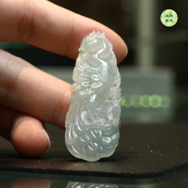 翡翠A貨玉器鳳凰翡翠吊墜 鳳凰是我國古代傳說中的神鳥寓意生生不息 薪火相傳 子孫滿堂 勇敢堅強 - Image 5