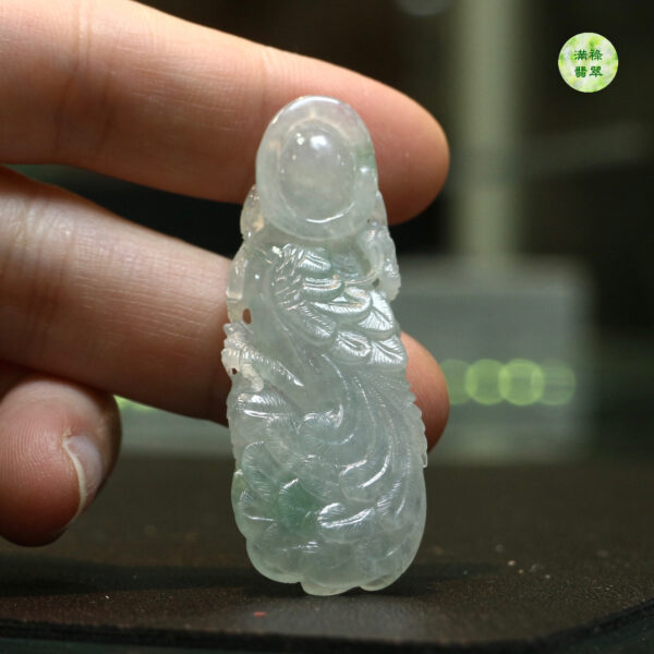 翡翠A貨玉器鳳凰翡翠吊墜 鳳凰是我國古代傳說中的神鳥寓意生生不息 薪火相傳 子孫滿堂 勇敢堅強 - Image 6