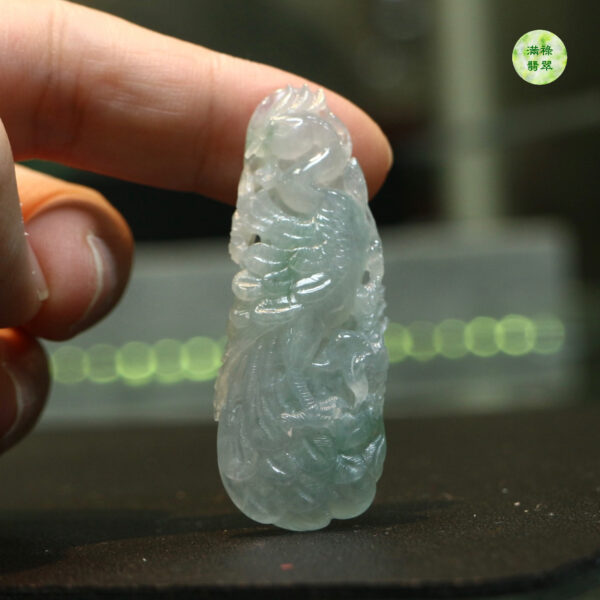 翡翠A貨玉器鳳凰翡翠吊墜 鳳凰是我國古代傳說中的神鳥寓意生生不息 薪火相傳 子孫滿堂 勇敢堅強 - Image 8