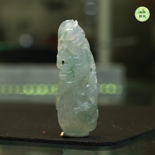 翡翠A貨玉器鳳凰翡翠吊墜 鳳凰是我國古代傳說中的神鳥寓意生生不息 薪火相傳 子孫滿堂 勇敢堅強 - Image 2