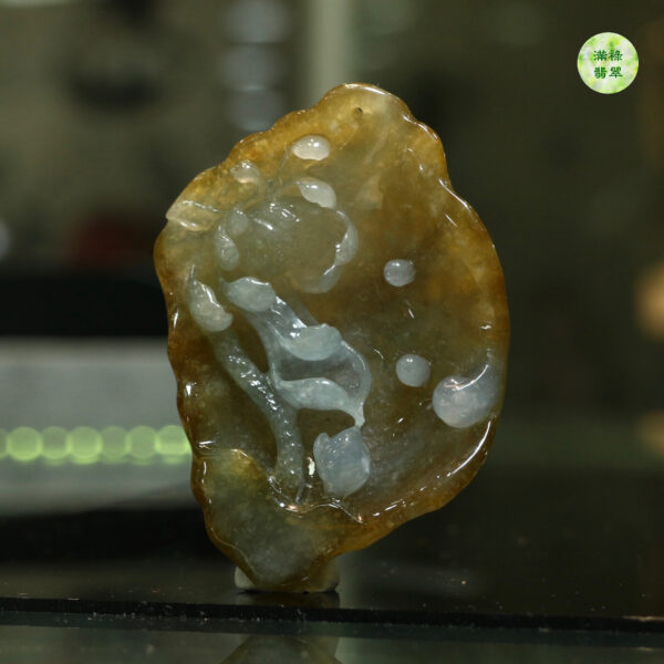 翡翠A貨玉器荷花翡翠吊墜 荷花在人們心目中是真善美的化身 吉祥豐興的預兆 - Image 3