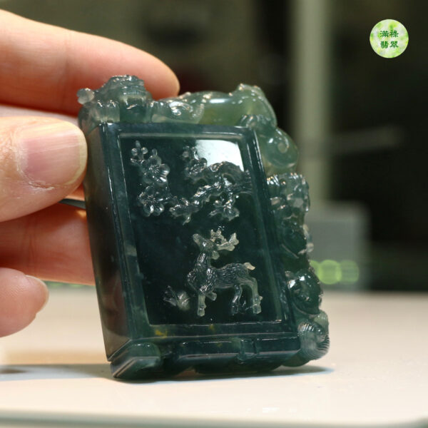 翡翠A貨玉器一路平安翡翠吊墜 作品獲十四屆中國神工獎優秀獎 鏤空構圖優美 做工極緻 - Image 6