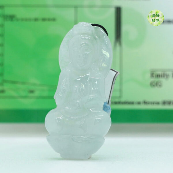 翡翠A貨玉器觀音菩薩翡翠吊墜 禪定打坐的造型 讓你煩躁的心情得到很好的調節 - Image 3