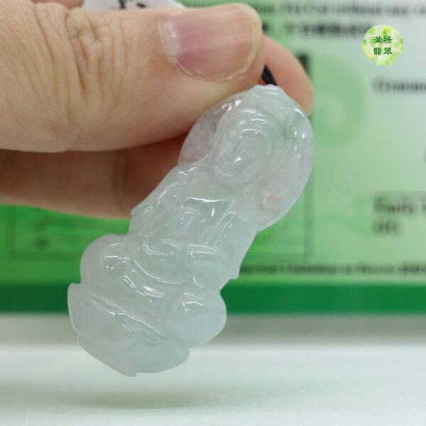 翡翠A貨玉器觀音菩薩翡翠吊墜 禪定打坐的造型 讓你煩躁的心情得到很好的調節 - Image 8