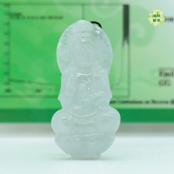 翡翠A貨玉器觀音菩薩翡翠吊墜 禪定打坐的造型 讓你煩躁的心情得到很好的調節 - Image 4