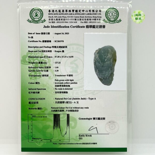 翡翠A貨玉器玉龍牌翡翠吊墜 精雕龍頭 極具東方古典感的同時又十分霸氣酷帥 - Image 10
