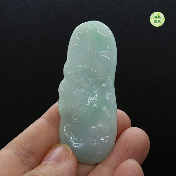 翡翠玉器A貨玉觀音菩薩翡翠玉吊墜 - Image 6