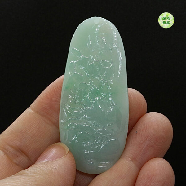 翡翠玉器A貨玉觀音菩薩翡翠玉吊墜 - Image 4