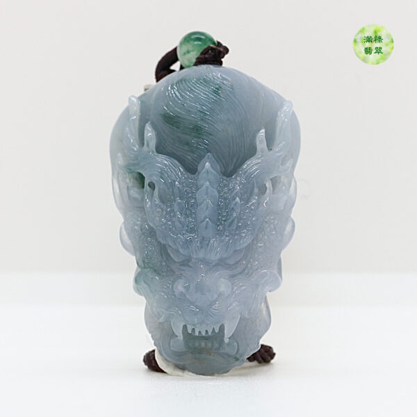 翡翠A貨玉器玉紫羅蘭龍牌翡翠吊墜 龍首往往代表那些能力很強的人才 成爲群龍之首