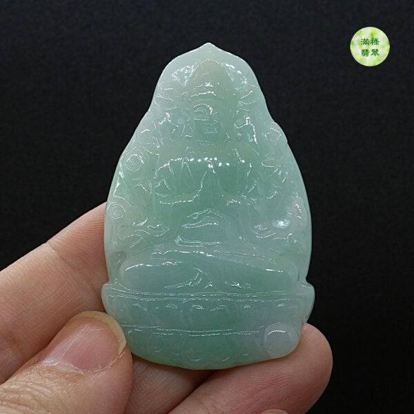 翡翠玉器A貨玉觀音菩薩翡翠玉吊墜 - Image 6