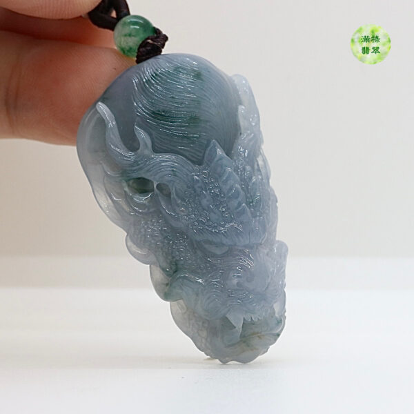 翡翠A貨玉器玉紫羅蘭龍牌翡翠吊墜 龍首往往代表那些能力很強的人才 成爲群龍之首 - Image 10