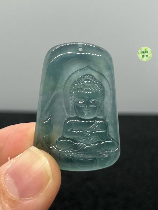 翡翠A貨玉器玉藍水玉佛寶寶佛翡翠吊墜 佛祖嬰兒面相呈現法相 肉嘟嘟臉蛋 很萌很可愛