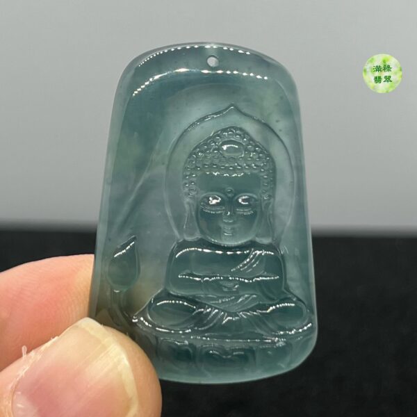 翡翠A貨玉器玉藍水玉佛寶寶佛翡翠吊墜 佛祖嬰兒面相呈現法相 肉嘟嘟臉蛋 很萌很可愛