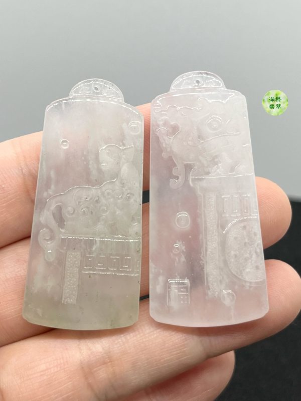 翡翠A貨玉器玉靈獸翡翠吊墜一對 青龍 白虎 朱雀 玄武是四位神話靈獸 是古人崇拜的圖騰 - Image 6