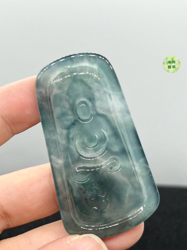 翡翠A貨玉器玉藍水玉觀音菩薩翡翠吊墜 底水融合 當時看到她的時候眼睛被深深吸進去 - Image 8