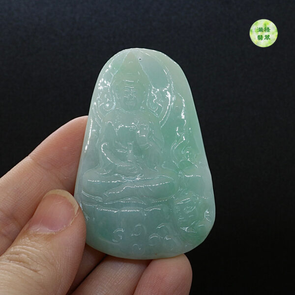 翡翠玉器A貨玉觀音菩薩翡翠玉吊墜 - Image 5