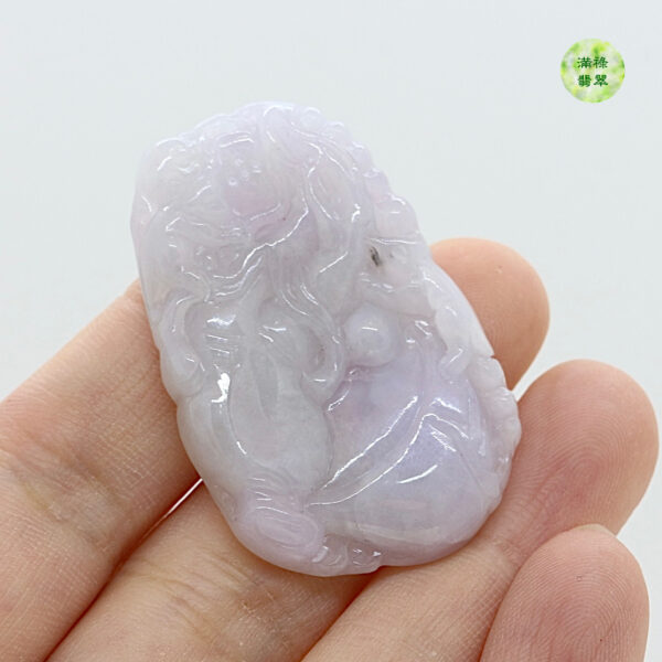 翡翠玉器A貨玉鼠五鼠運財 翡翠吊墜 寓意財運到 福運到 財源滾滾來 - Image 4