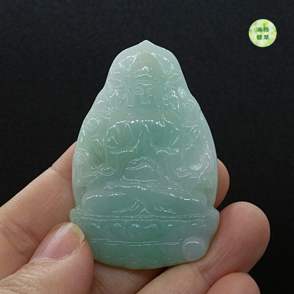 翡翠玉器A貨玉觀音菩薩翡翠玉吊墜 - Image 2