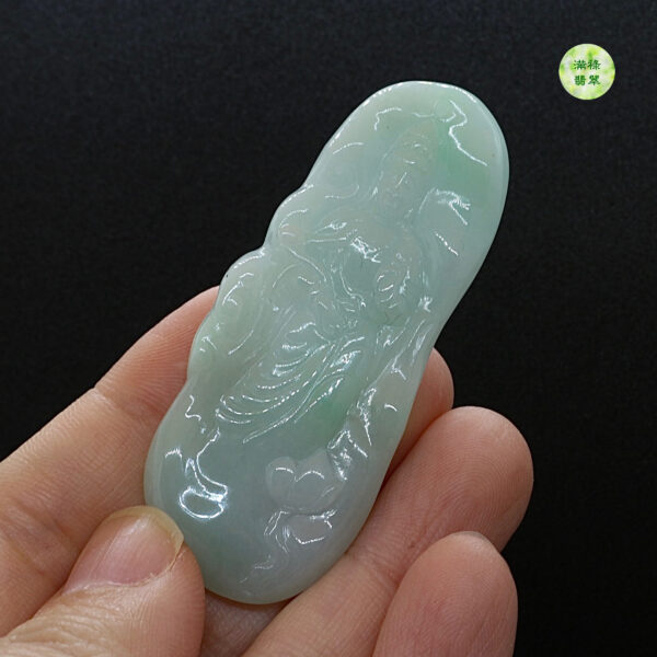 翡翠玉器A貨玉觀音菩薩翡翠玉吊墜 - Image 3