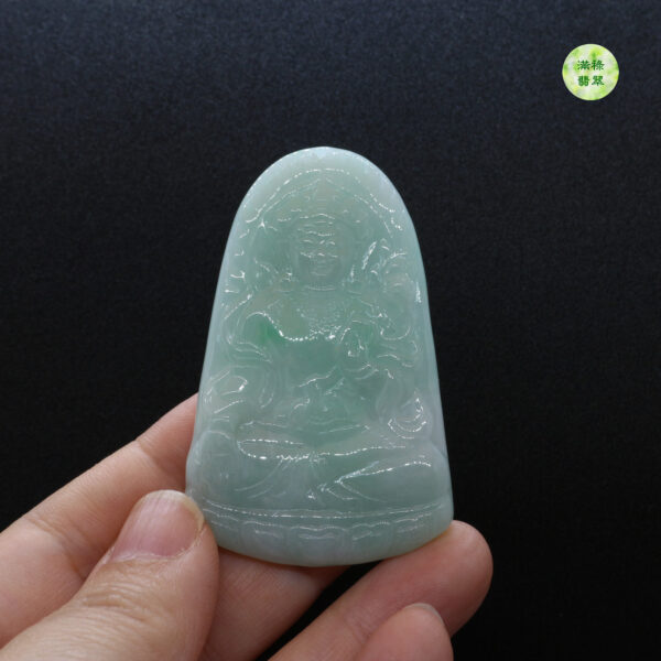翡翠玉器A貨玉度母觀音菩薩翡翠玉吊墜 - Image 4