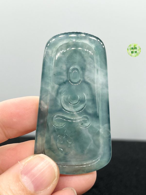 翡翠A貨玉器玉藍水玉觀音菩薩翡翠吊墜 底水融合 當時看到她的時候眼睛被深深吸進去 - Image 7