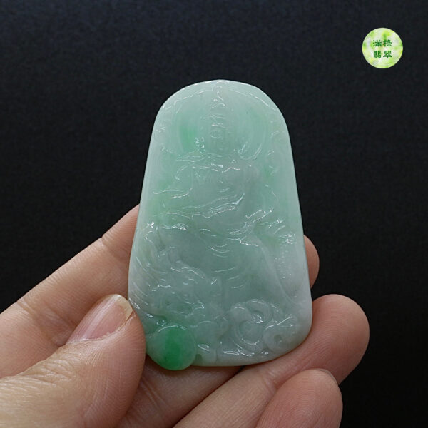 翡翠玉器A貨玉觀音菩薩翡翠玉吊墜 - Image 6