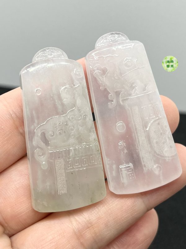 翡翠A貨玉器玉靈獸翡翠吊墜一對 青龍 白虎 朱雀 玄武是四位神話靈獸 是古人崇拜的圖騰 - Image 4