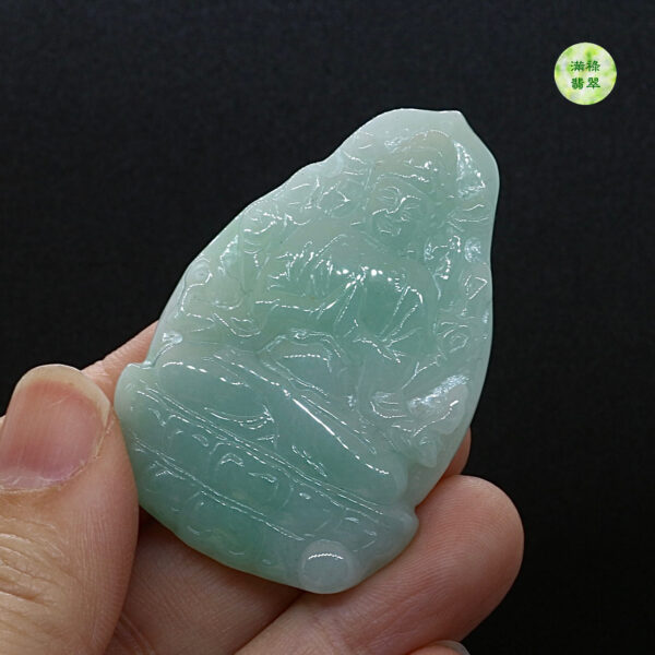 翡翠玉器A貨玉觀音菩薩翡翠玉吊墜 - Image 4