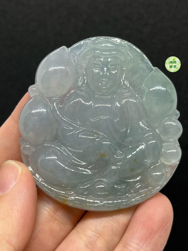 翡翠A貨玉器玉觀音菩薩翡翠吊墜 觀音面相端正詳和 厚身大件