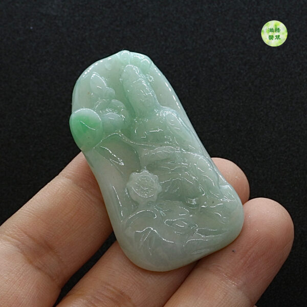 翡翠玉器A貨玉普賢菩薩翡翠玉吊墜 生肖龍蛇守護神 - Image 3